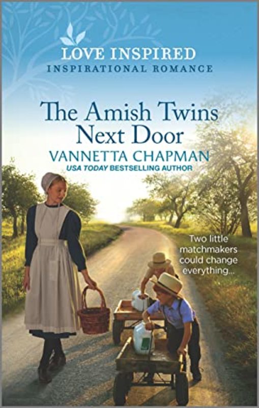 Book cover for "The Amish Twins Next Door" by Vannetta Chapman