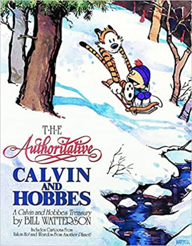 Book cover for "The Authoritative Calvin and Hobbes" by Bill Watterson