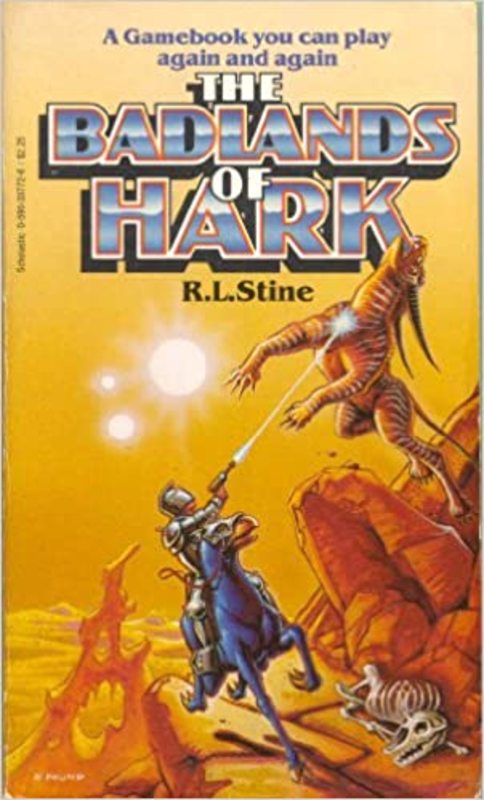 Book cover for "The Badlands of Hark" by R.L. Stine