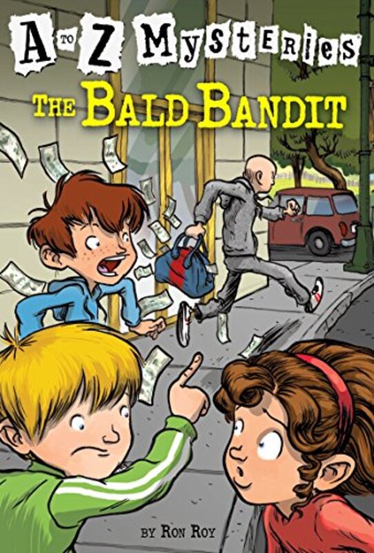 Book cover for "The Bald Bandit" by Ron Roy