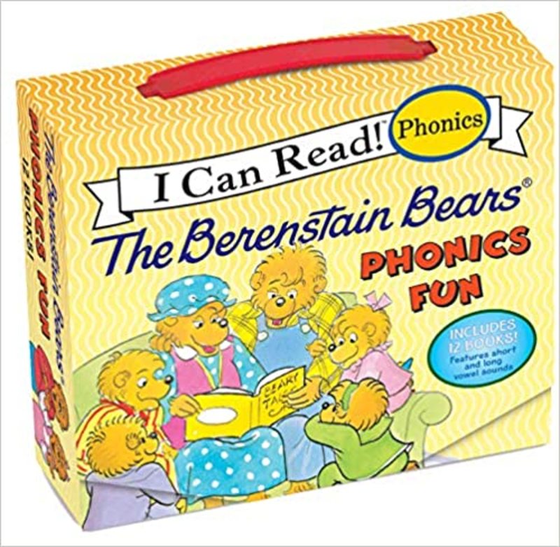 Book cover for "The Berenstain Bears 12-Book Phonics Fun!" by Jan Berenstain
