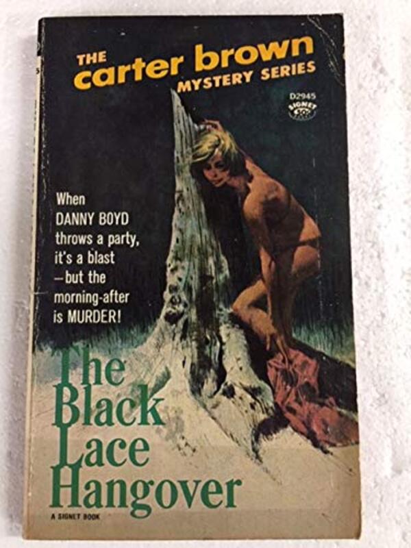 Book cover for "The Black Lace Hangover" by Carter Brown
