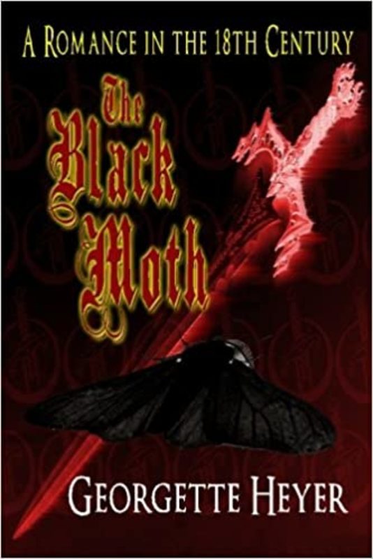Book cover for "The Black Moth" by Georgette Heyer