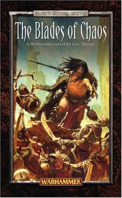 Book cover for "The Blades of Chaos" by Gav Thorpe
