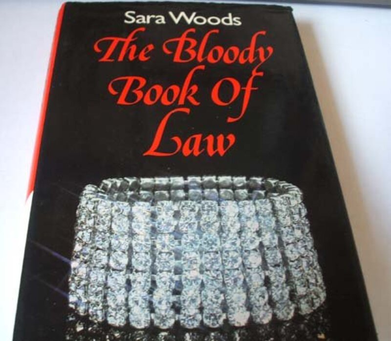 Book cover for "The Bloody Book of Law" by Sara Woods