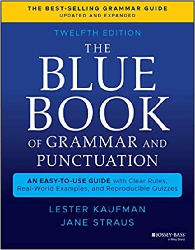 Book cover for "The Blue Book of Grammar and Punctuation" by Lester Kaufman