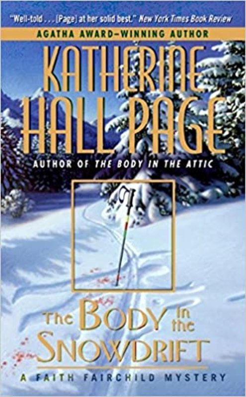 Book cover for "The Body in the Snowdrift" by Katherine Hall Page