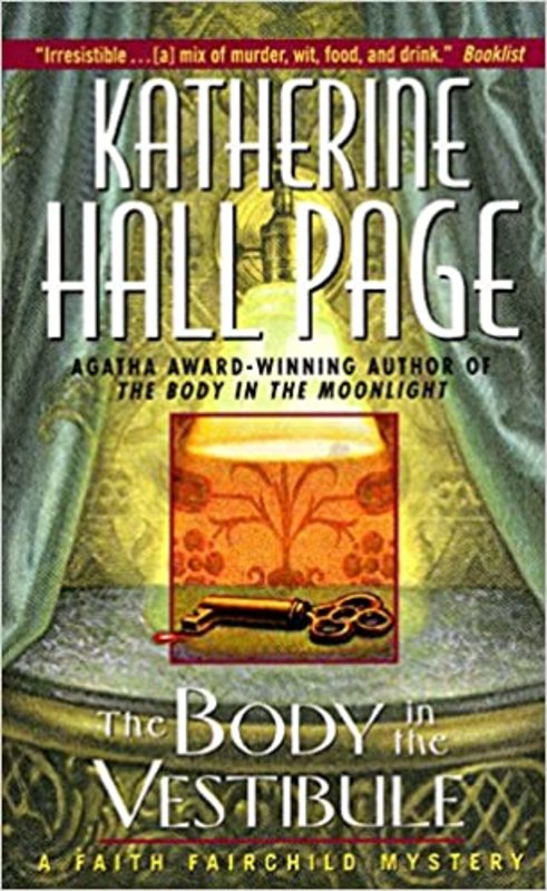 Book cover for "The Body in the Vestibule" by Katherine Hall Page