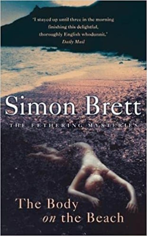 Book cover for "The Body on the Beach" by Simon Brett