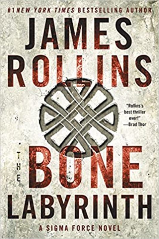 Book cover for "The Bone Labyrinth" by James Rollins