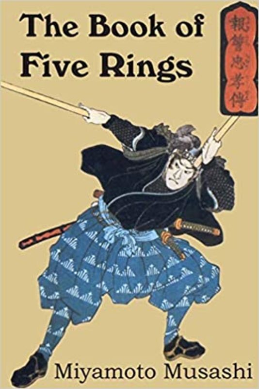 Book cover for "The Book of Five Rings" by Miyamoto Musashi
