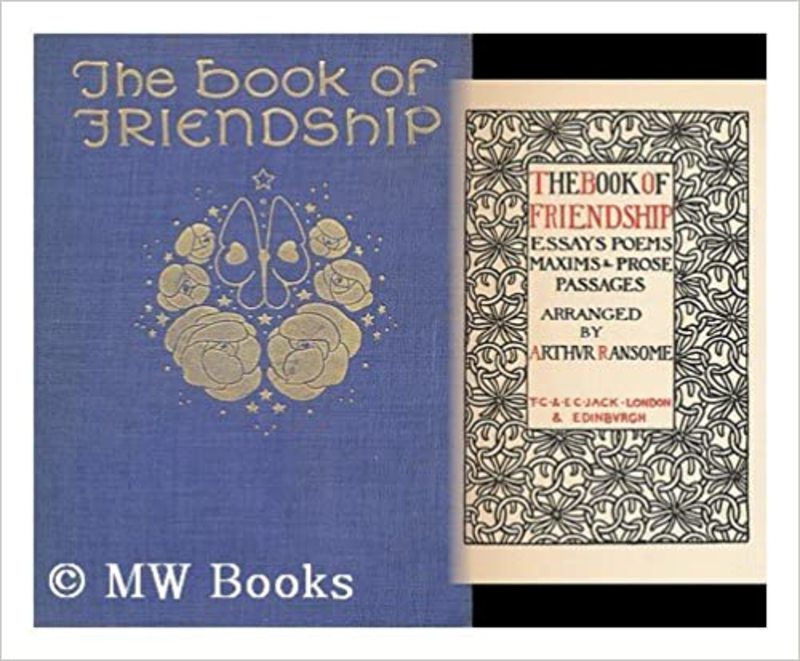Book cover for "The Book of Friendship" by Arthur Ransome