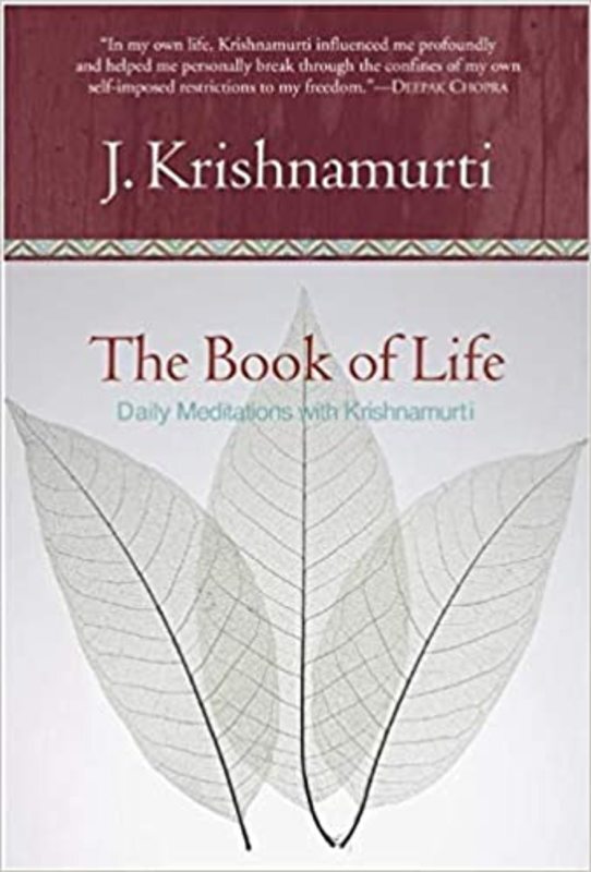 Book cover for "The Book of Life" by J. Krishnamurti