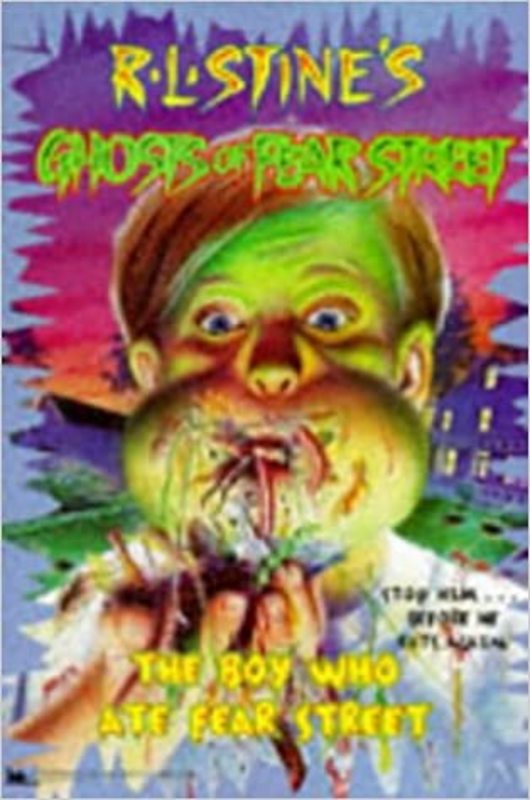 Book cover for "The Boy Who Ate Fear Street" by R.L. Stine
