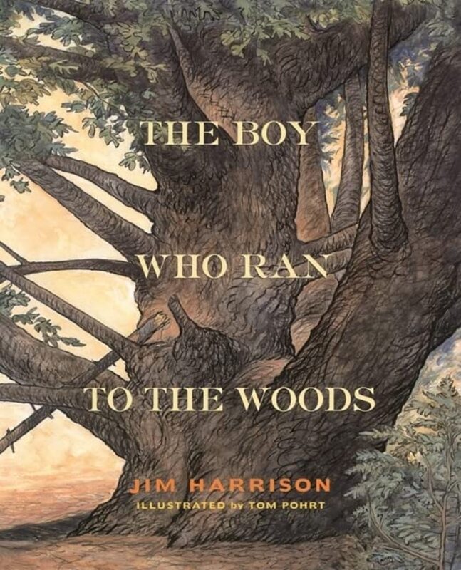 Book cover for "The Boy Who Ran to the Woods" by Jim Harrison