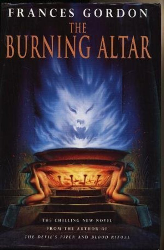 Book cover for "The Burning Altar" by Sarah Rayne