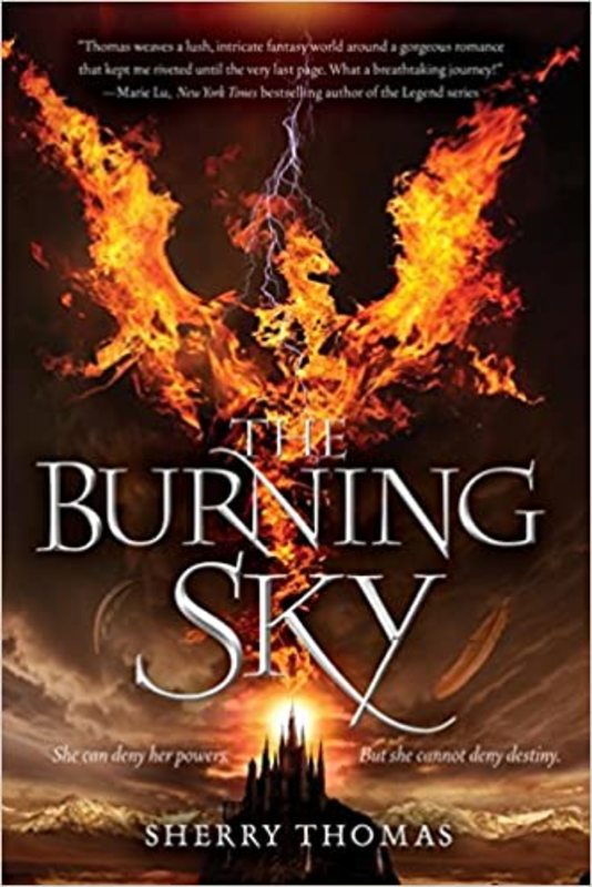 Book cover for "The Burning Sky" by Sherry Thomas