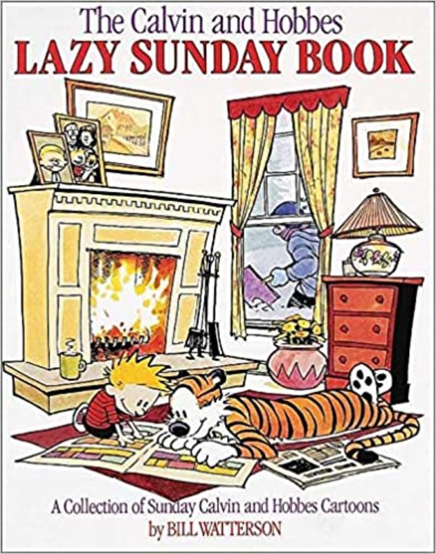 Book cover for "The Calvin and Hobbes Lazy Sunday Book" by Bill Watterson