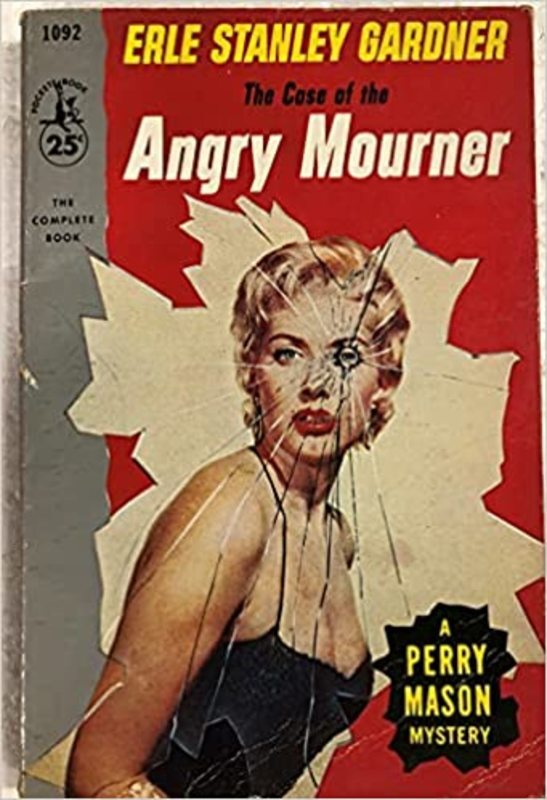 Book cover for "The Case of the Angry Mourner" by Erle Stanley Gardner