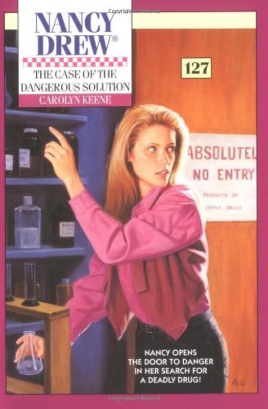 Book cover for "The Case of the Dangerous Solution" by Mildred A Wirt
