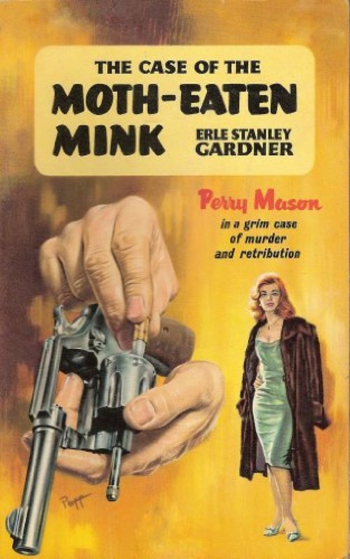Book cover for "The Case of the Moth-Eaten Mink" by Erle Stanley Gardner