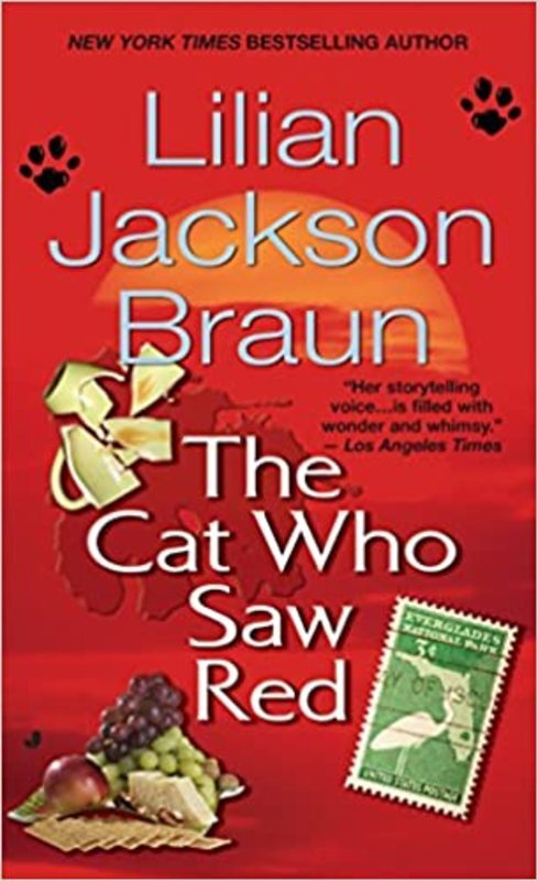 Book cover for "The Cat Who Saw Red" by Lilian Jackson Braun