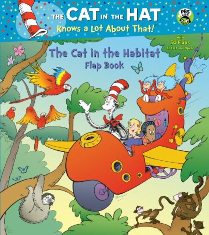 Book cover for "The Cat in the Habitat Flap Book" by Tish Rabe