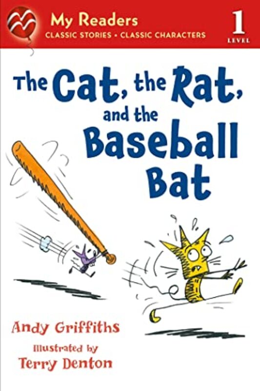 Book cover for "The Cat, the Rat, and the Baseball Bat" by Andy Griffiths