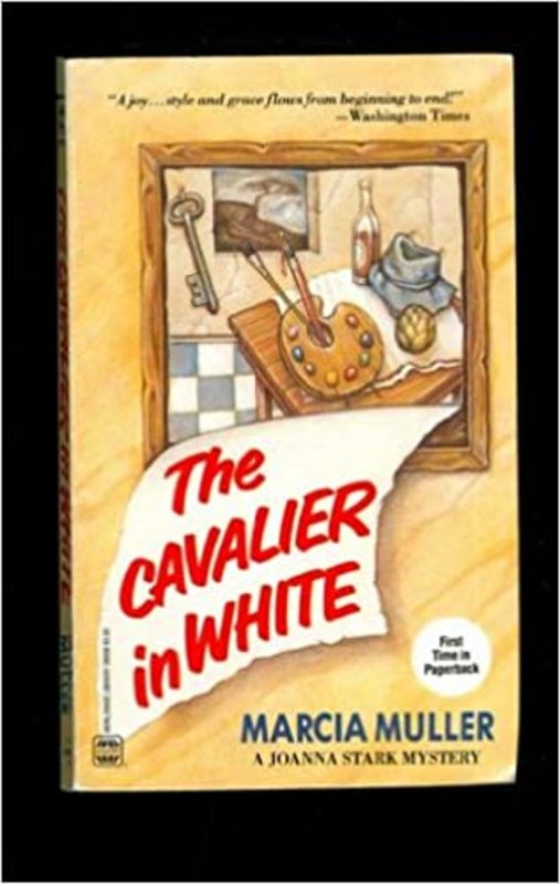 Book cover for "The Cavalier in White" by Marcia Muller