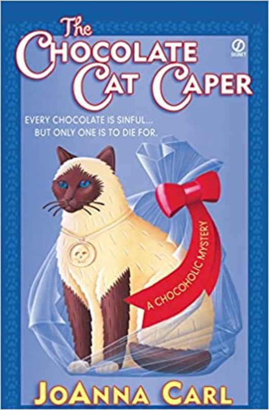 Book cover for "The Chocolate Cat Caper" by JoAnna Carl