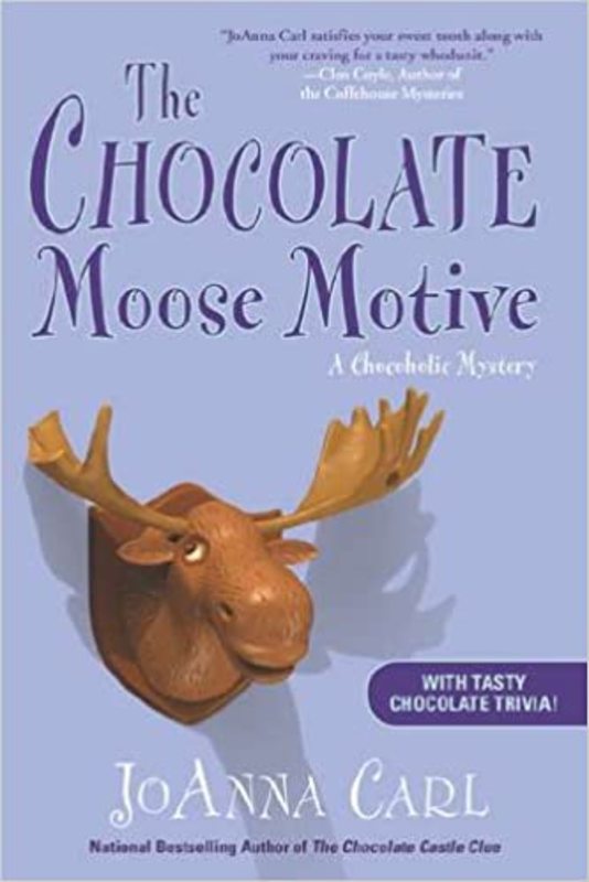 Book cover for "The Chocolate Moose Motive" by JoAnna Carl