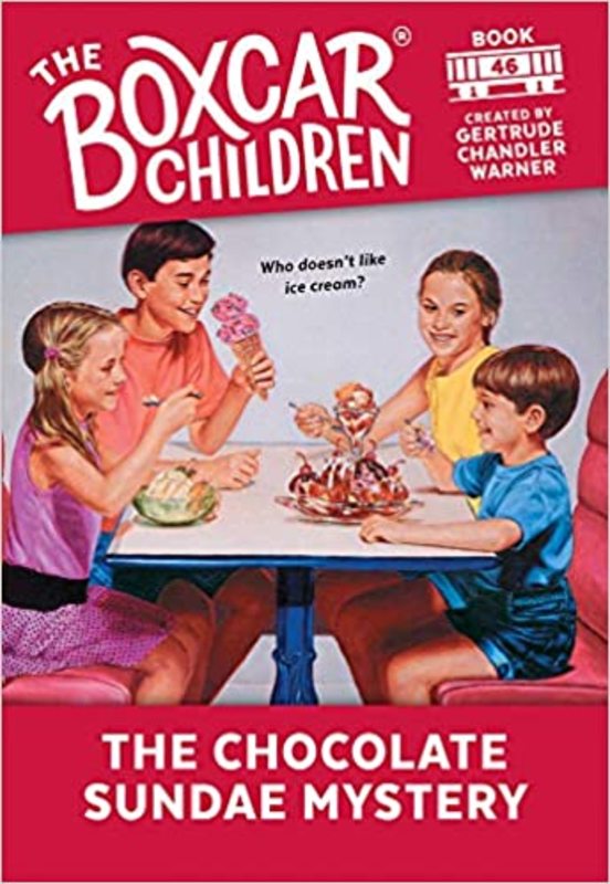 Book cover for "The Chocolate Sundae Mystery" by Gertrude Chandler Warner
