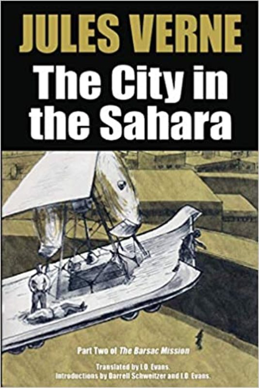 Book cover for "The City in the Sahara" by Jules Verne