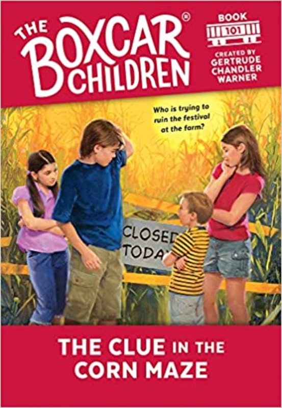 Book cover for "The Clue In The Corn Maze" by Gertrude Chandler Warner