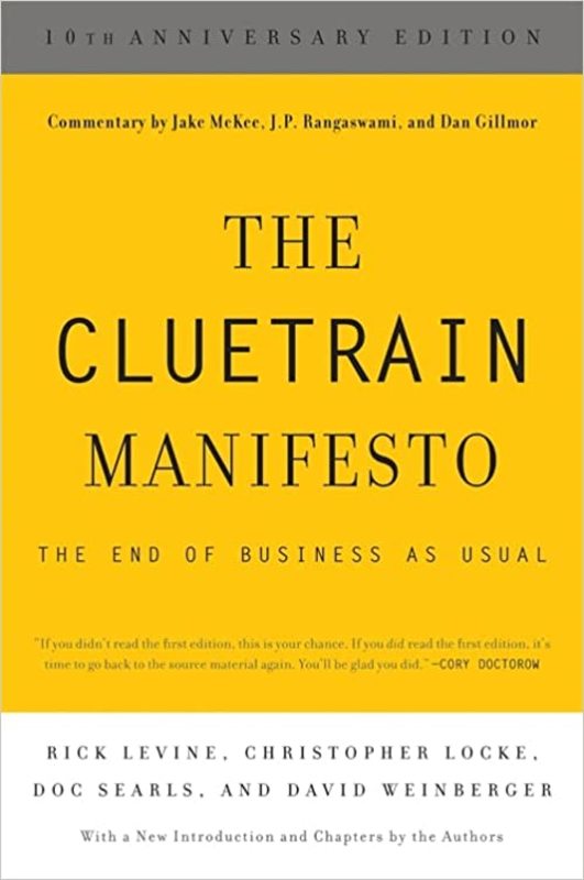 Book cover for "The Cluetrain Manifesto" by Rick Levine