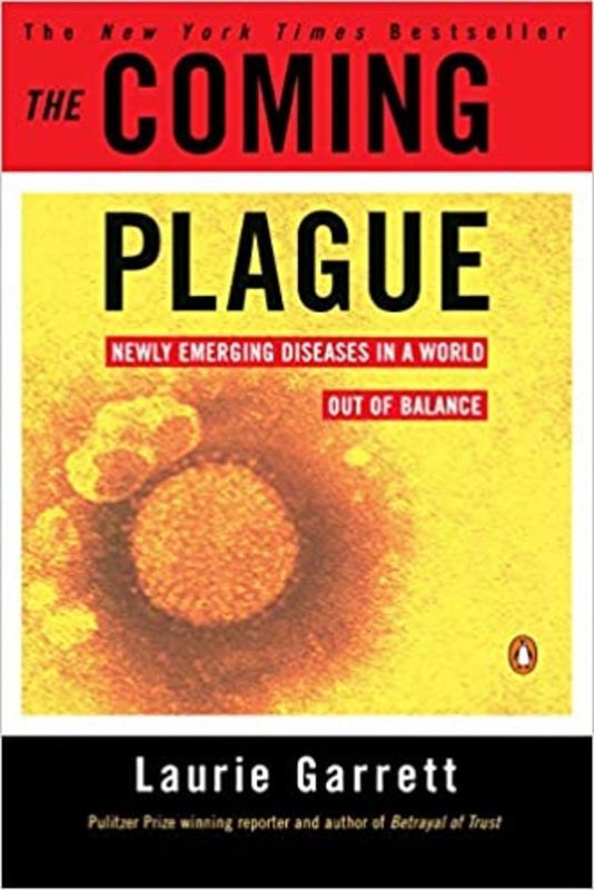 Book cover for "The Coming Plague" by Laurie Garrett