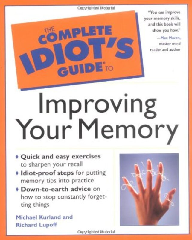 Book cover for "The Complete Idiot's Guide to Improving Your Memory" by Michael Kurland