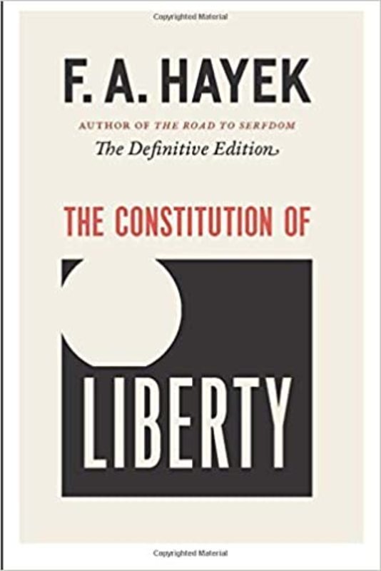 Book cover for "The Constitution of Liberty" by F. A. Hayek