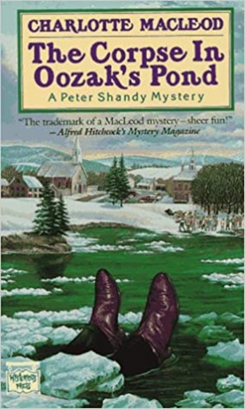 Book cover for "The Corpse in Oozak's Pond" by Charlotte MacLeod