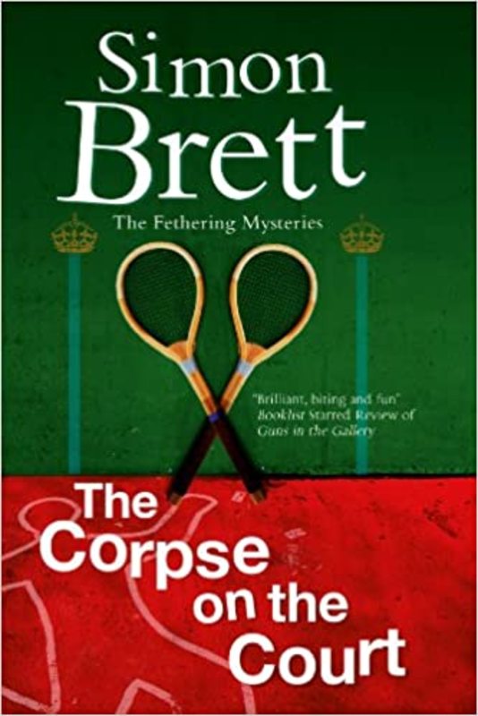 Book cover for "The Corpse on the Court" by Simon Brett