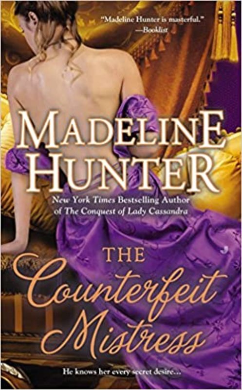 Book cover for "The Counterfeit Mistress" by Madeline Hunter