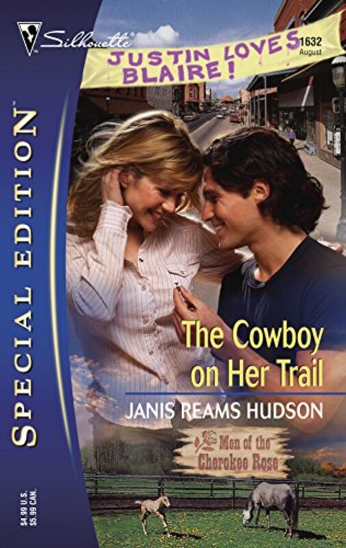Book cover for "The Cowboy on Her Trail" by Janis Reams Hudson