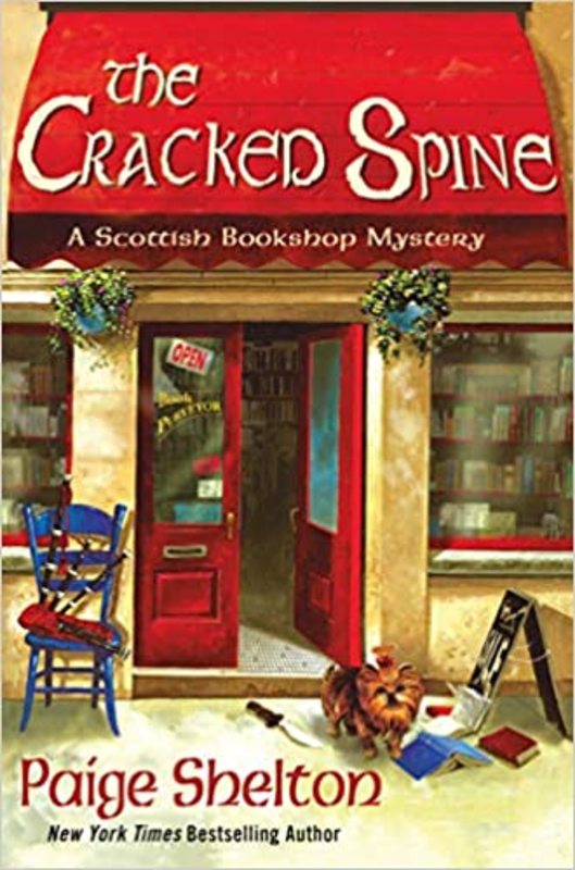 Book cover for "The Cracked Spine" by Paige Shelton
