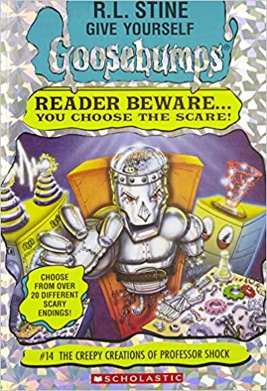 Book cover for "The Creepy Creations of Professor Shock" by R.L. Stine