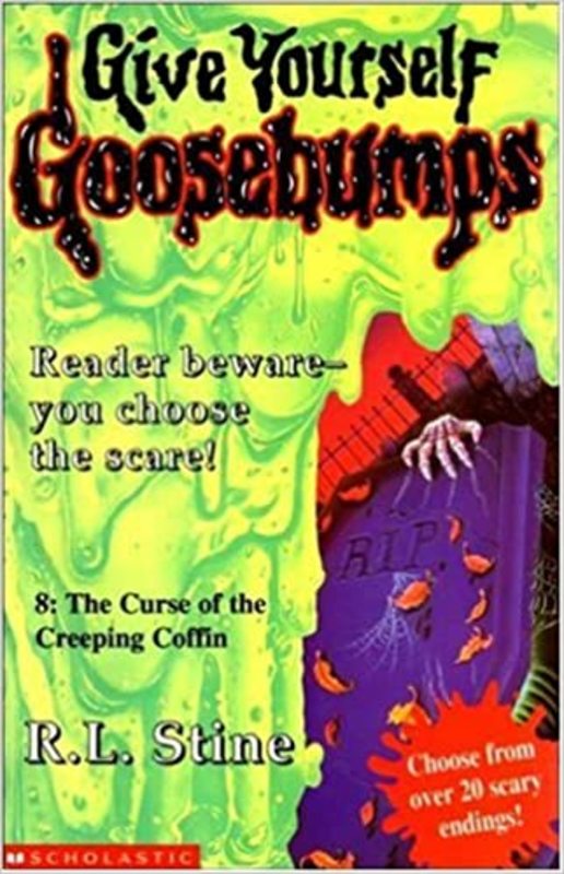 Book cover for "The Curse of the Creeping Coffin" by R.L. Stine