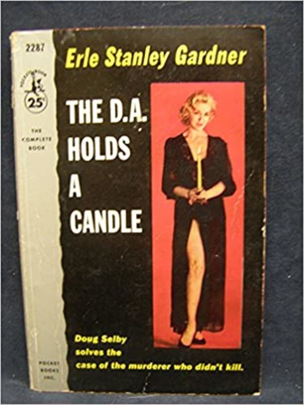 Book cover for "The D.A. Holds a Candle" by Erle Stanley Gardner