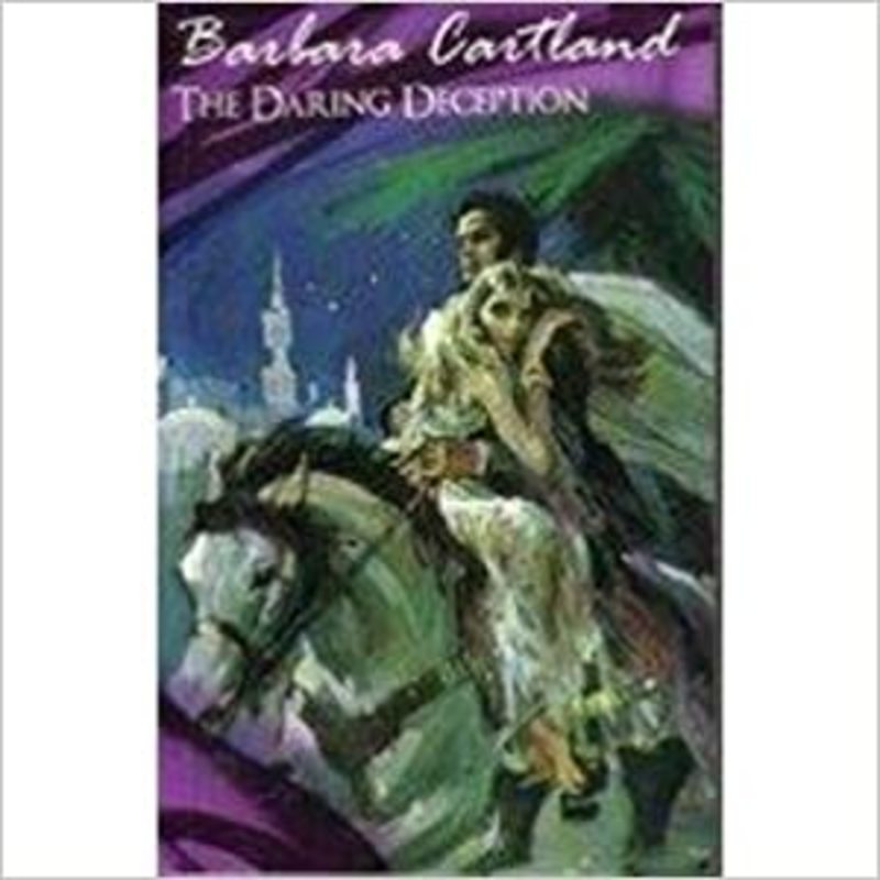 Book cover for "The Daring Deception" by Barbara Cartland