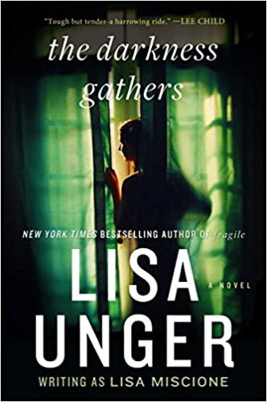 Book cover for "The Darkness Gathers" by Lisa Unger