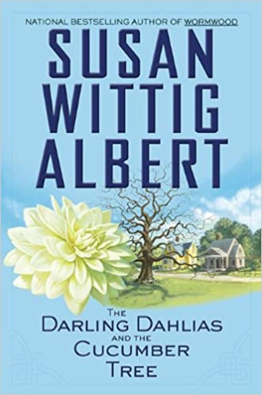 Book cover for "The Darling Dahlias and the Cucumber Tree" by Susan Wittig Albert