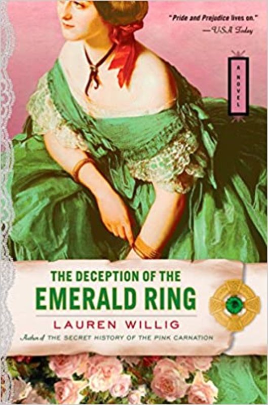 Book cover for "The Deception of the Emerald Ring" by Lauren Willig
